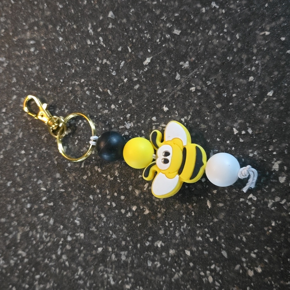 Silicone beaded keychain